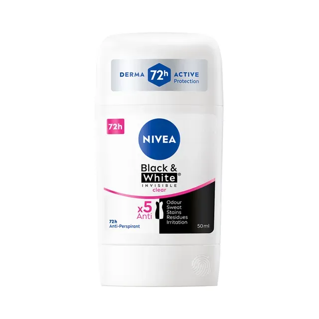 Pulkdeodorant Black & White Invisible Clear, NIVEA, 50 ml