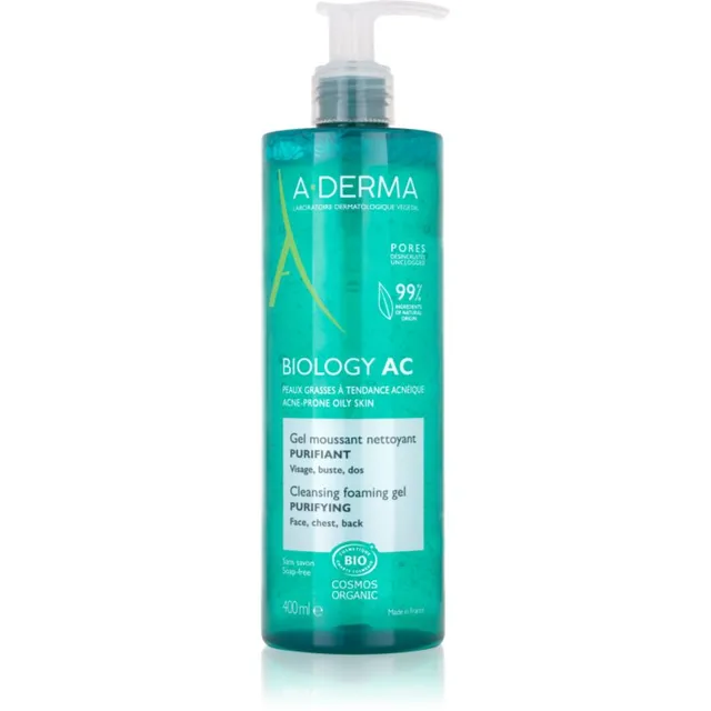 A-Derma Biology AC Puhastav geelvaht rasusele ja kombineeritud nahale 400 ml