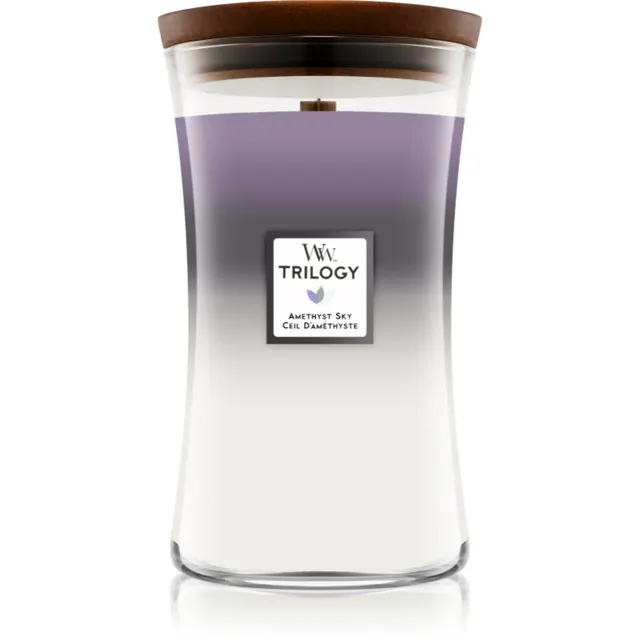 Woodwick Trilogy Amethyst Sky lõhnaküünal puidust taht 609.5 g
