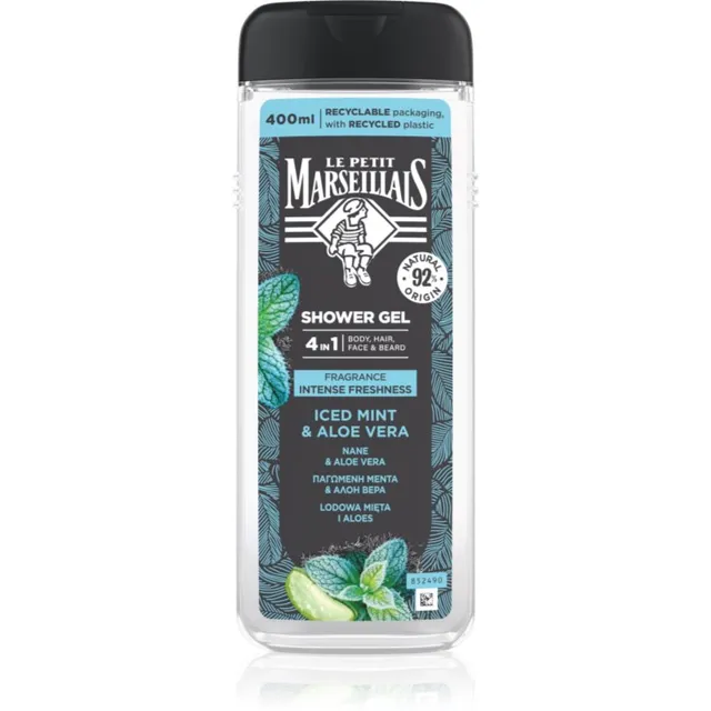 Le Petit Marseillais Iced Mint & Aloe Vera Dušigeel neli-ühes meestele 400 ml