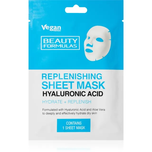 Beauty Formulas Hyaluronic Acid Toitevnäo lehtmask 1 tk