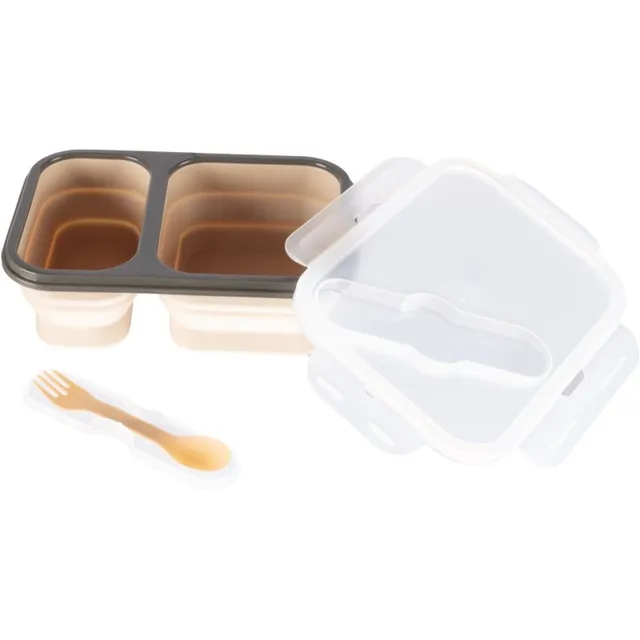Zopa Silicone Lunch Box Large söögiriistade komplekt Sand Beige 21x15 cm 1 tk