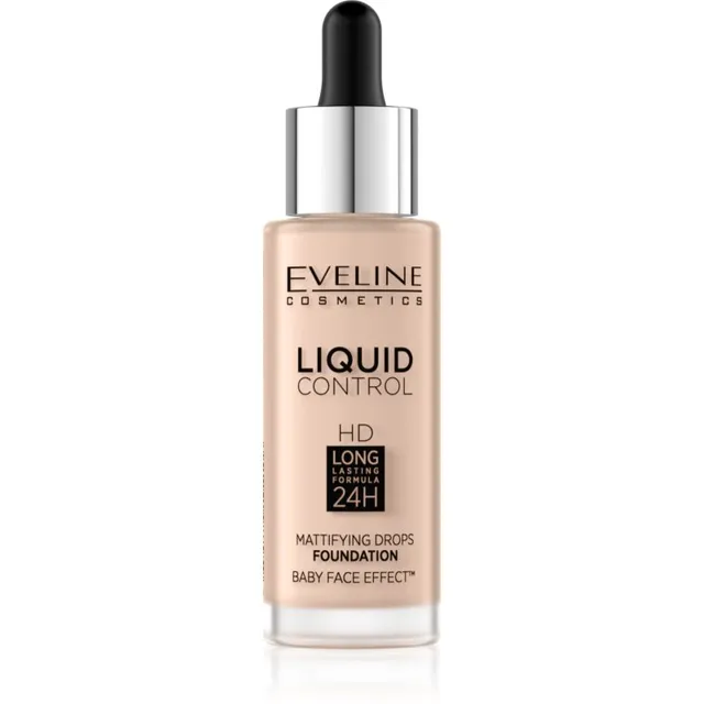 Eveline Cosmetics Liquid Control Vedel jumestuskreem pipetiga varjund 002 Soft Porcelain 32 ml