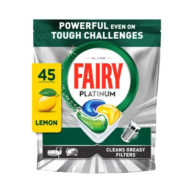 Nõudepesumasina kapslid Platinum Lemon, FAIRY, 45 tk