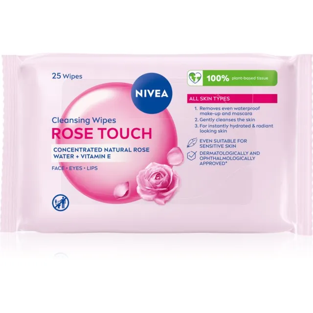 NIVEA Micellar Rose Touch Puhastavad mitsellaarsalvrätikud näole 25 tk