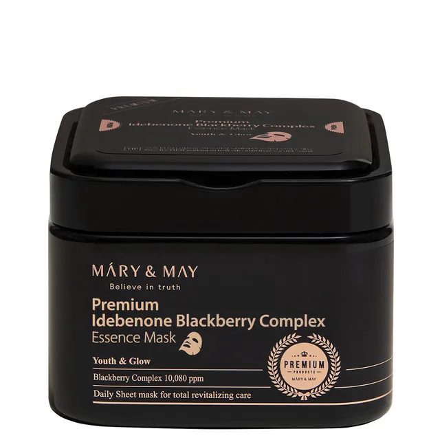 MARY & MAY Premium Idebenone Blackberry Complex Essence Sheet Mask 20pcs