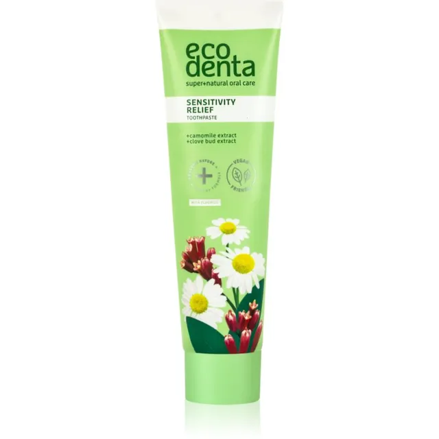 Ecodenta Green Sensitivity Relief Tundlik hambapasta fluoriidiga maitse Chamomile/Clove 100 ml