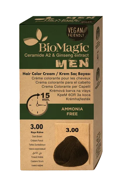 BioMagic Permanent Hair Color Cream For Men ammoniaagivaba juuksevärv meestele