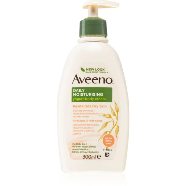Aveeno Daily Moisturising Yoghurt body cream Toitev kehapiim Apricot & Yoghurt 300 ml