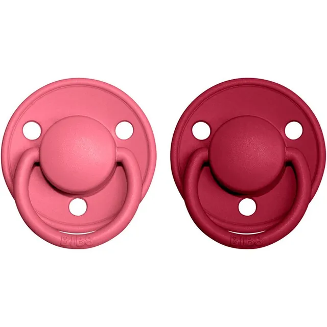 BIBS De Lux Natural Rubber Size 1: 0+ months lutt Coral / Ruby 2 tk