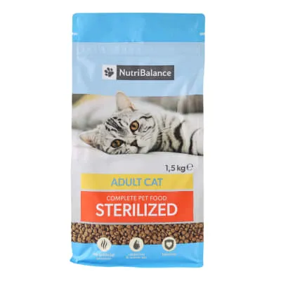 Kuivtoit kass. Nutribalance sterilise. 1,5 kg