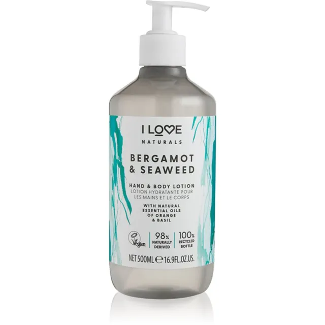 I Love Naturals Bergamot & Seaweed Käte- ja kehapiim 500 ml