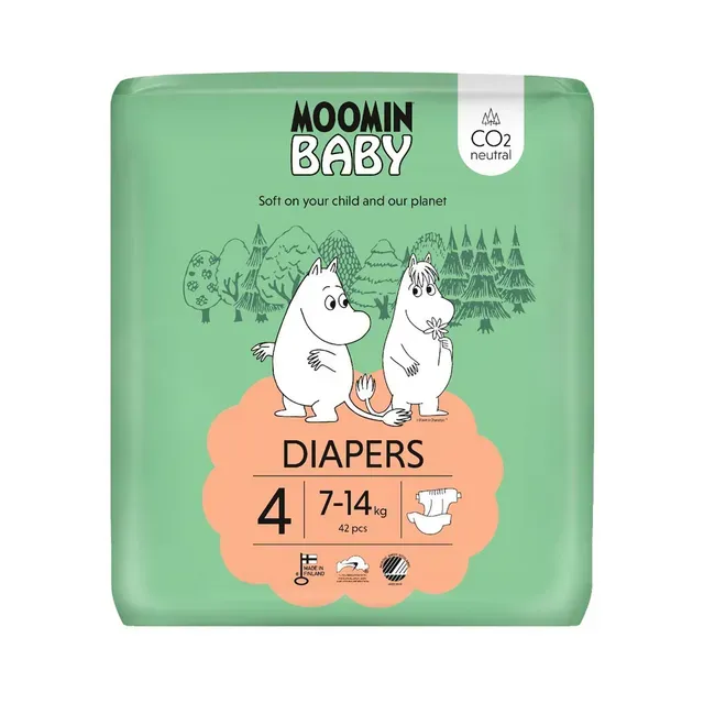 Mähkmed Nr4 7-14kg, Moomin Baby, 42 tk