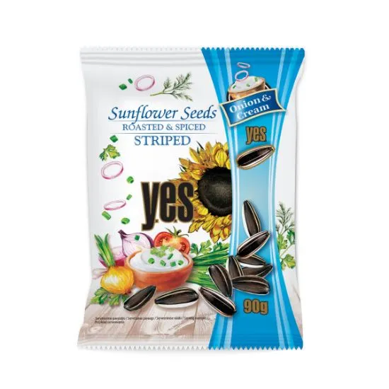 Y.E.S. röst. päevalilleseemned koore- ja sibulamaitsel. 90g