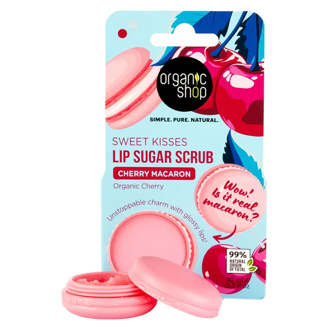 ORGANIC SHOP Cherry Macaron Lip Sugar Scrub 10ml