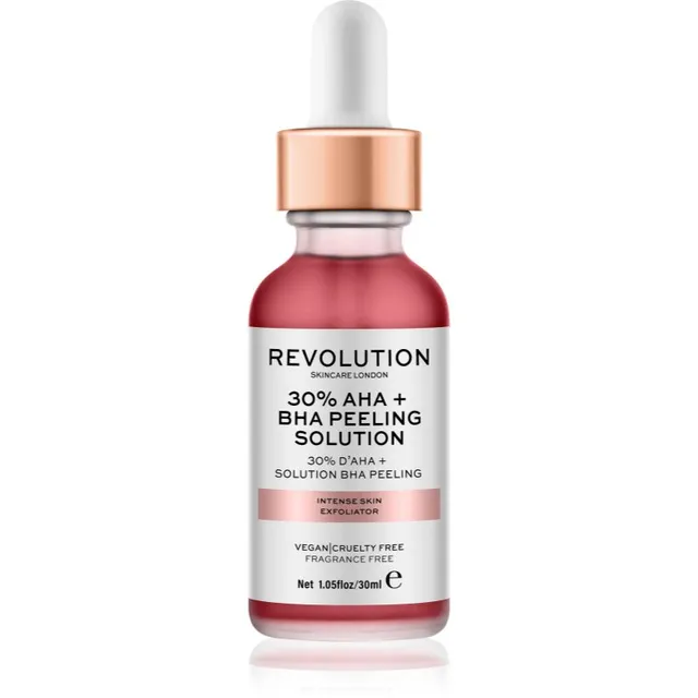 Revolution Skincare AHA + BHA 30% Peeling Solution Intensiivne keemiline koorimine sära andva efektiga 30 ml