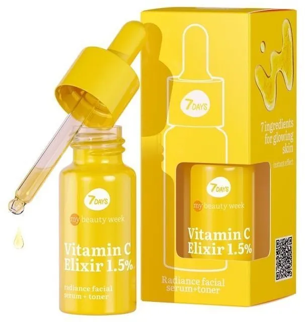 7DAYS My Beauty Week Vitamin C Elixir 1,5% Radiance Facial Serum+Toner (20mL)