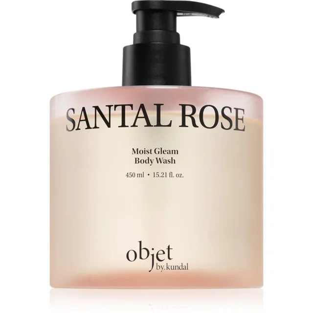 KUNDAL Objet Moist Gleam Body Wash Lõhnastatud dušigeel intensiivseks niisutamiseks lõhn Santal Rose 450 ml