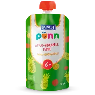Ökoloogiline Õuna-ananassipüree 6+, PÕNN, 110 g
