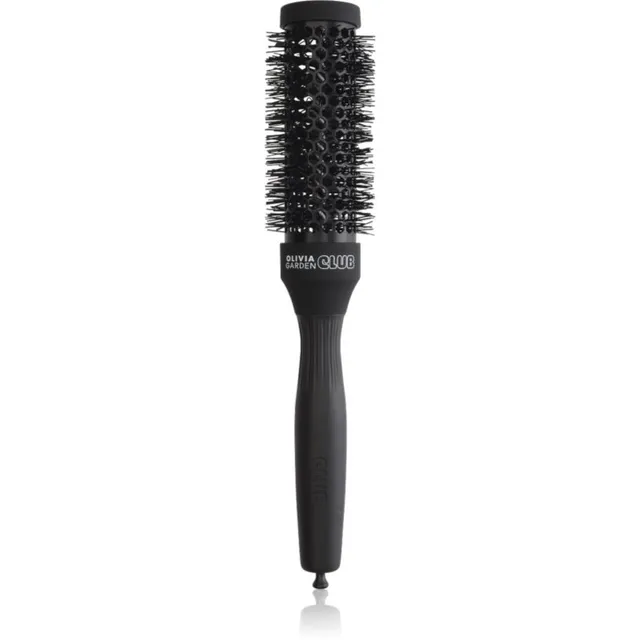 Olivia Garden Club The Glow Blowout Ceramic Round Brush Black Ümmargune juuksehari S 1 tk