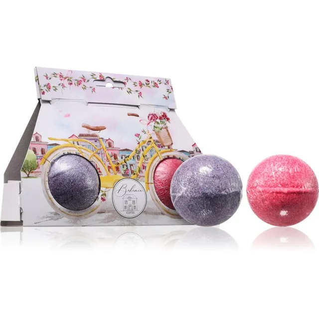 Bohemia Gifts Bath Bombs Bicycle Kihisev vannipomm lõhnatooted Lavender + Rosehip & Rose 2x110 g