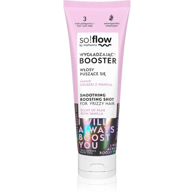 so!flow Frizzy and Dry Hair Smoothing Boosting Shot Siluv seerum käharate juuste hoolduseks 75 ml