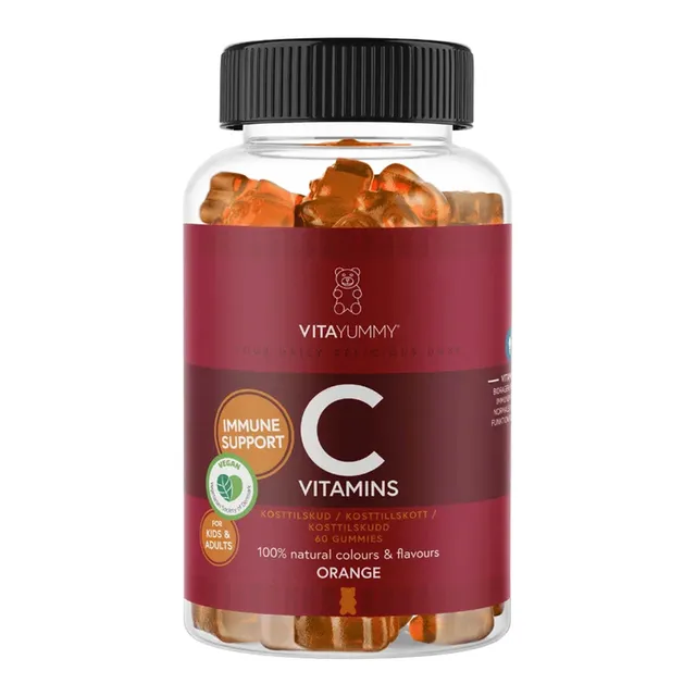 Apelsinimaitselised C-vitamiini kummikarud 60tk