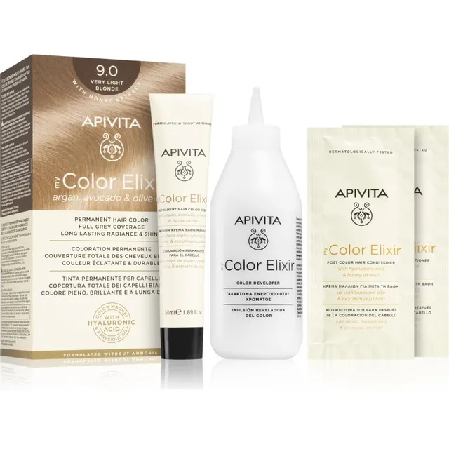 Apivita My Color Elixir Juuksevärv ammoniaagivaba varjund 9.0 Very Light Blonde 1 tk