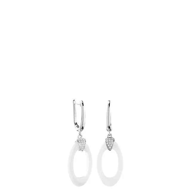DONDELLA Ceramic Silk White Earrings