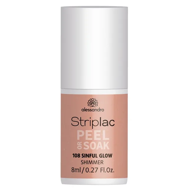 ALESSANDRO Striplac Peel Or Soak Shimmer Nail Polish No.108 Sinful Glow 8ml