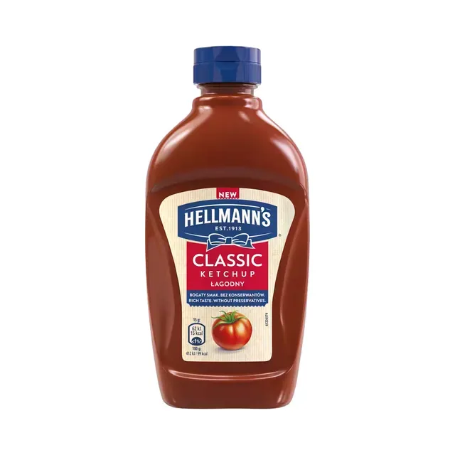 Mahedamaitseline ketšup, HELLMANN'S, 477 g