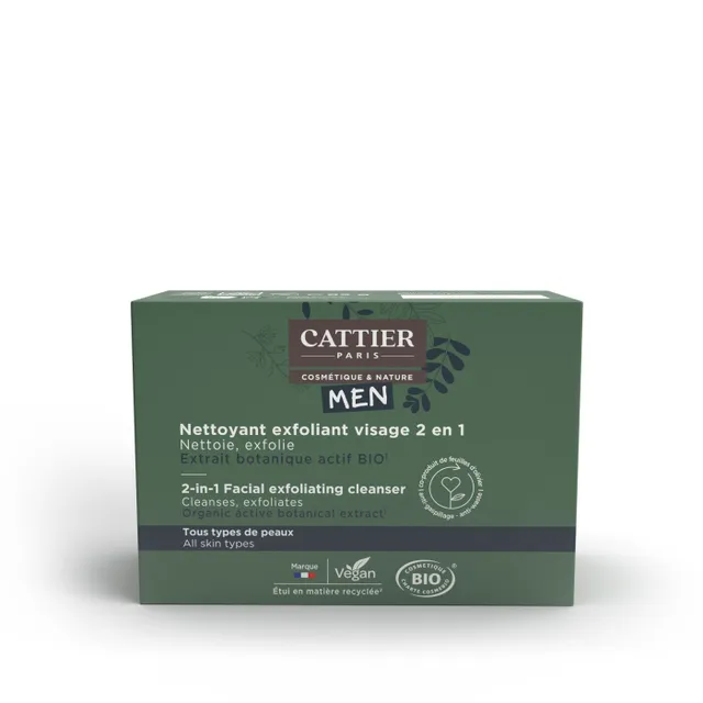 Cattier Men 2-in-1 Facial Exfoliating Cleanser