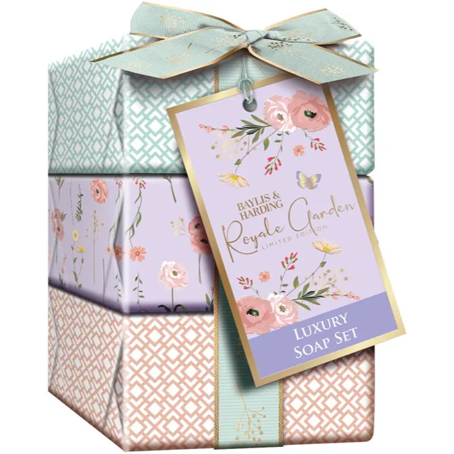 Baylis & Harding Royale Garden Lavender & Rose Hip Tea tahkete seepide komplekt kinkepakendis