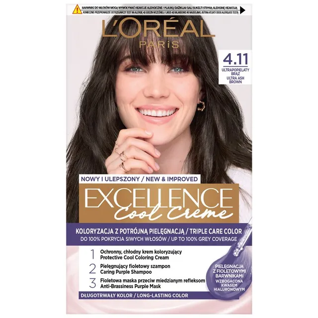 L’Oréal Paris Excellence Cool Creme Juuksevärv varjund 4.11 Ultra Ash Brown 1 tk