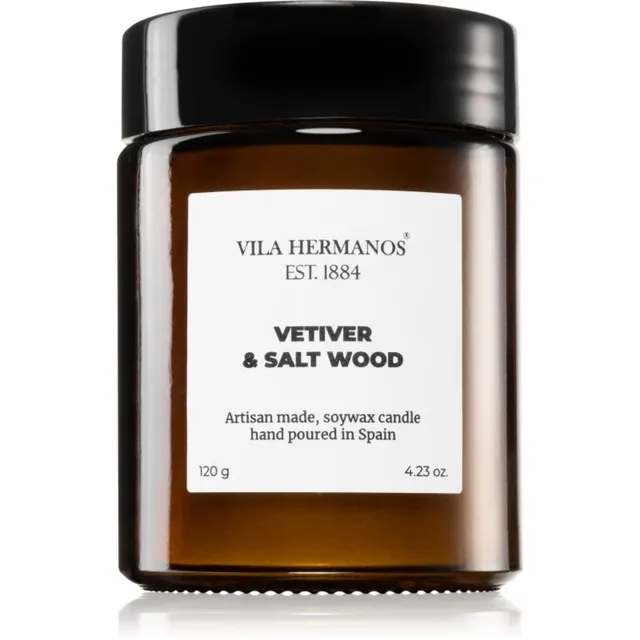 Vila Hermanos Apothecary Vetiver & Salt Wood lõhnaküünal 120 g