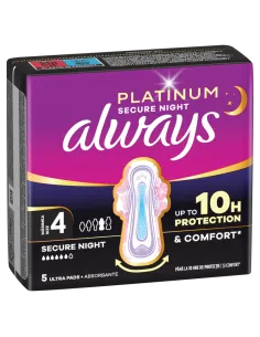 Always Platinum Secure Night hügieenisidemed tiibadega nr 4 (5 tk)