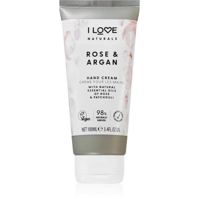 I Love Naturals Rose & Argan Niisutav kätekreem roosi lõhnaga 100 ml