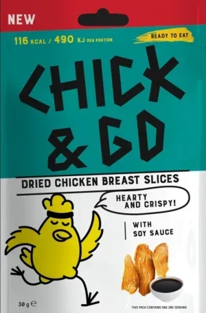 Chick&Go Kana Rinnafilee Viilud Kuivatatud Sojakastmega 30g