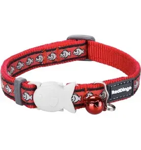Kaelarihm kassile, helkurmustriga Reflective Red (Red Dingo)