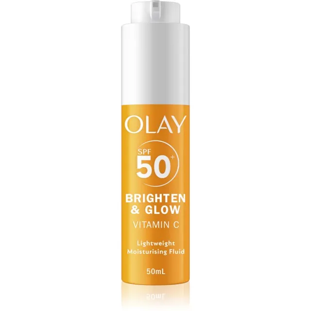Olay Vitamin C Brighten & Glow Niisutav vedelik niatsiinamiidiga SPF 50+ 50 ml