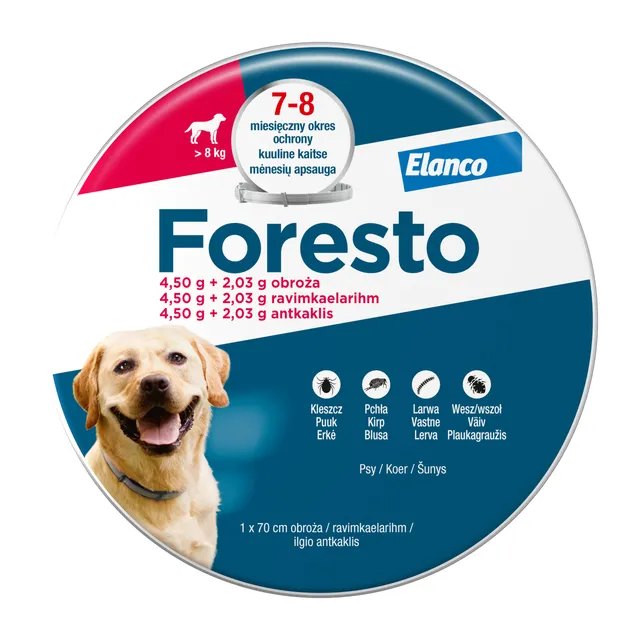 FORESTO RAVIMKAELARIHM 4,50G+2,03G/45G (70CM) N1 (KOER >8KG)