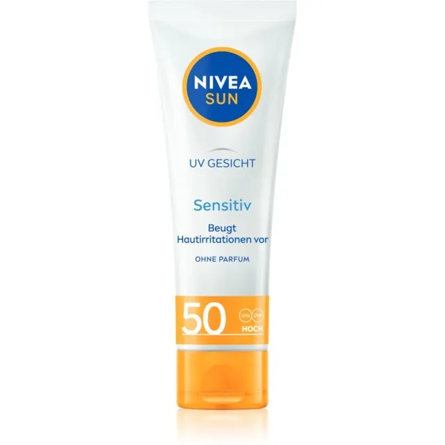 NIVEA SUN Sensitive Kaitsev näokreem tundlikule nahale SPF 50 50 ml