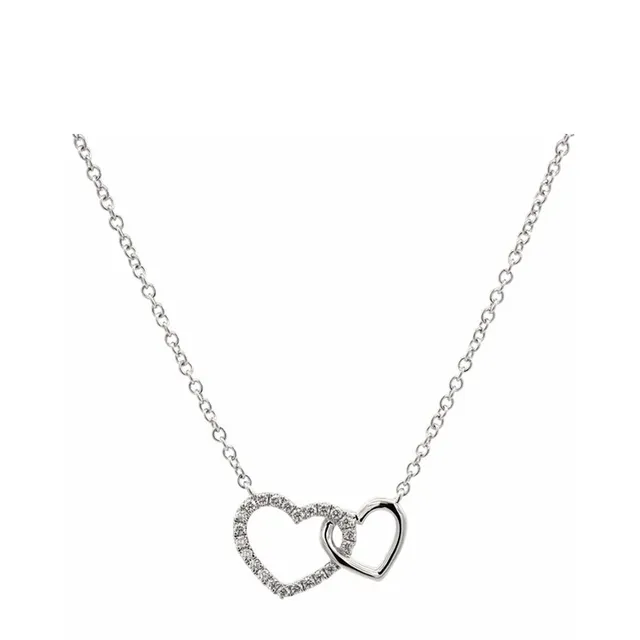 DONDELLA 925 Silver Heart Necklace 45cm