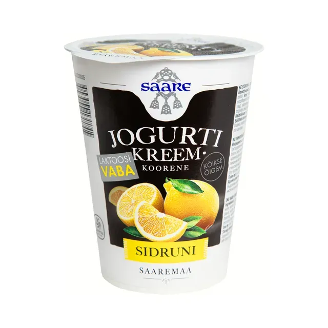 Jogurtikreem sidruni, laktoosivaba, SAARE, 400 g