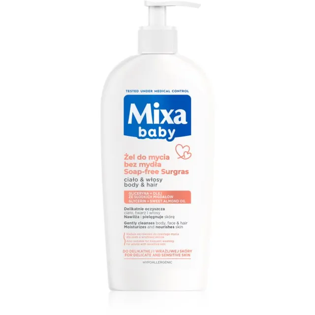Mixa Baby Dušigeel ja šampoon kaks-ühes lastele 400 ml