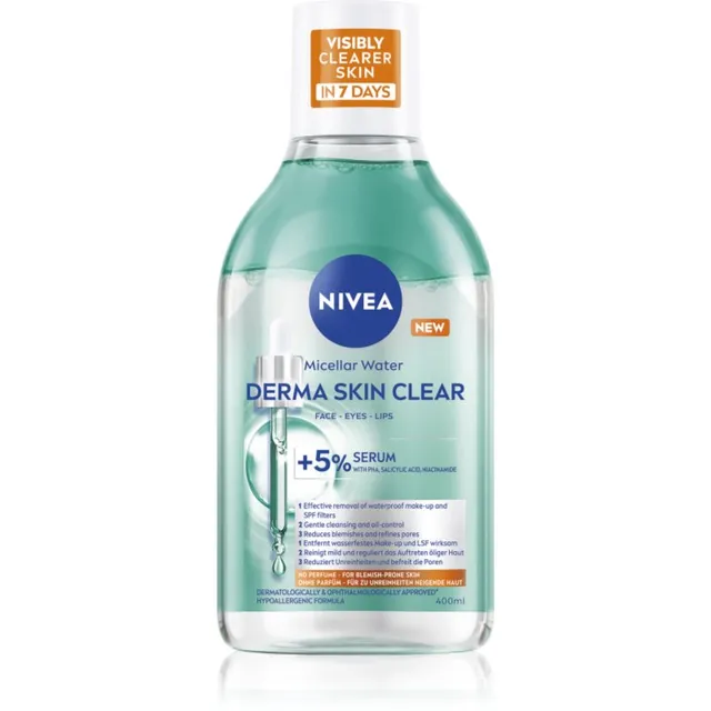 NIVEA Derma Skin Clear Puhastav mitsellaarvesi nahadefektide hoolduseks 400 ml