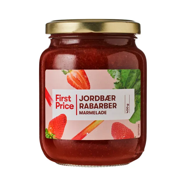 Maasika-rabarberi moos, FIRST PRICE, 400 g