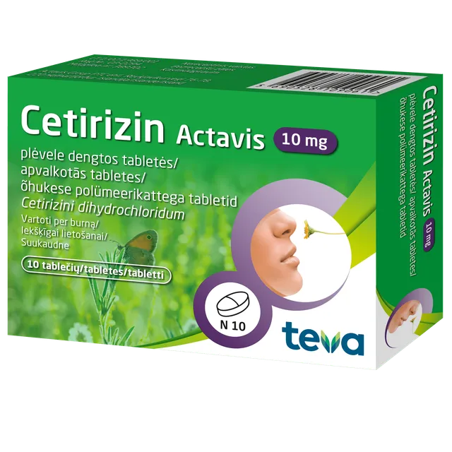 CETIRIZIN ACTAVIS ÕHUKE POLÜMEERKATTEGA TBL 10MG N10