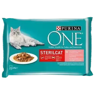 Purina One kiisueine Steril lõhe-porgandiga 4x85g