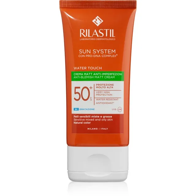 Rilastil Sun System Water Touch Matistav kaitsekreem rasusele ebatäiustega nahale SPF 50+ 50 ml